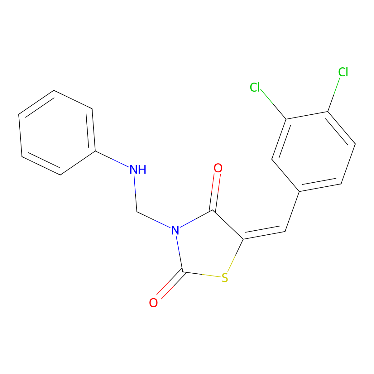 3-(Anilinomethyl)-5-[(3,4-dichlorophenyl)methylidene]-1,3-thiazolidine-2,4-dione molecular structure, CAS 339197-81-8