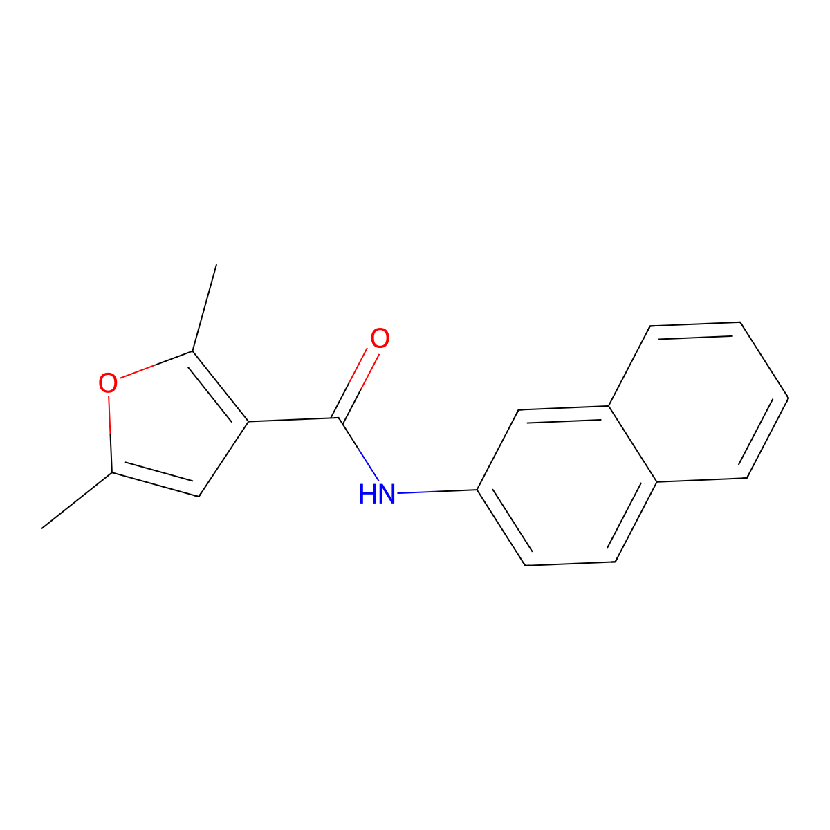2,5-dimethyl-N-naphthalen-2-ylfuran-3-carboxamide molecular structure, CAS 339198-72-0