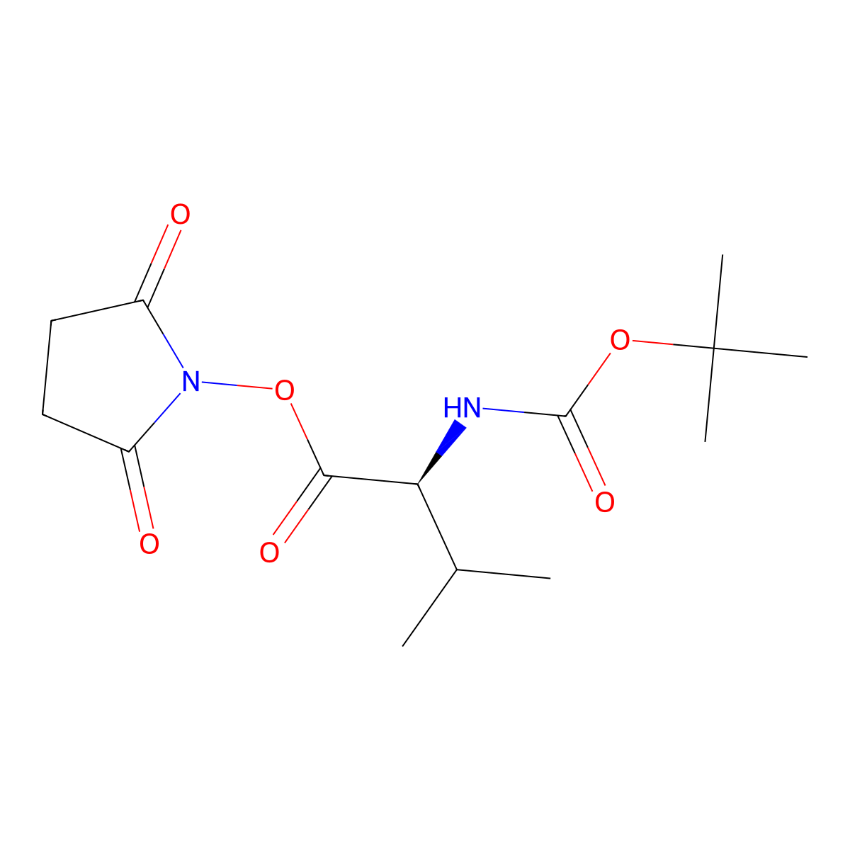 Boc-Val-osu molecular structure, CAS 3392-12-9