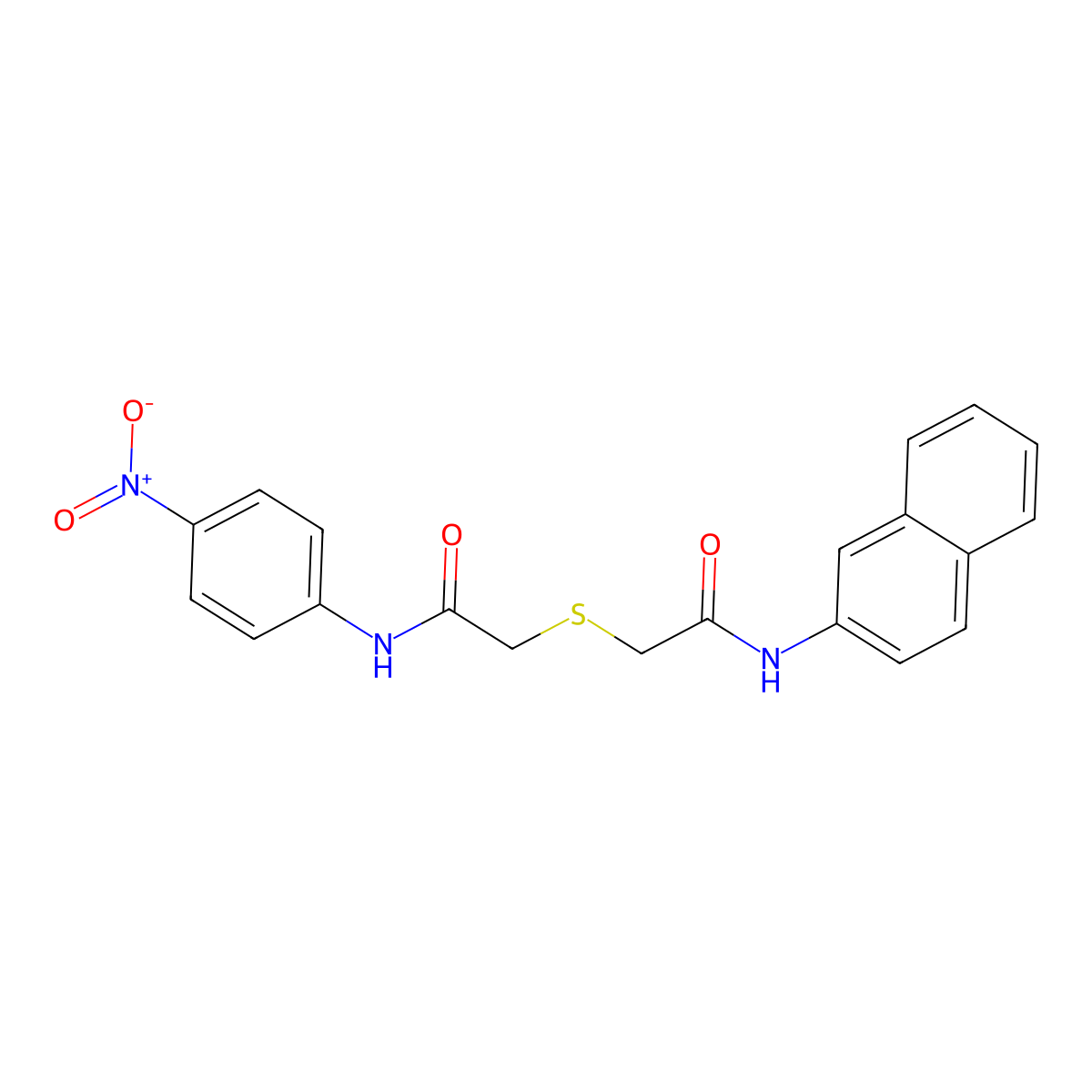 2-[2-(naphthalen-2-ylamino)-2-oxoethyl]sulfanyl-N-(4-nitrophenyl)acetamide molecular structure, CAS 339201-85-3