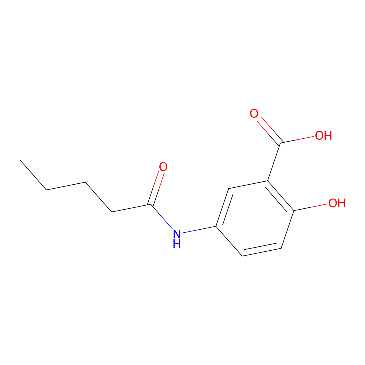 2-Hydroxy-5-(pentanoylamino)benzoic acid molecular structure, CAS 339202-38-9