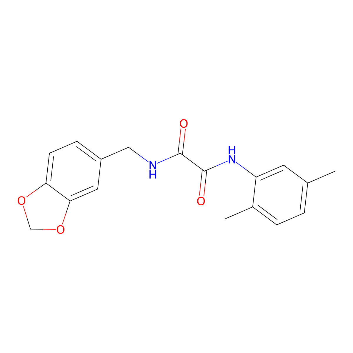 N-(1,3-benzodioxol-5-ylmethyl)-N'-(2,5-dimethylphenyl)oxamide molecular structure, CAS 339202-59-4