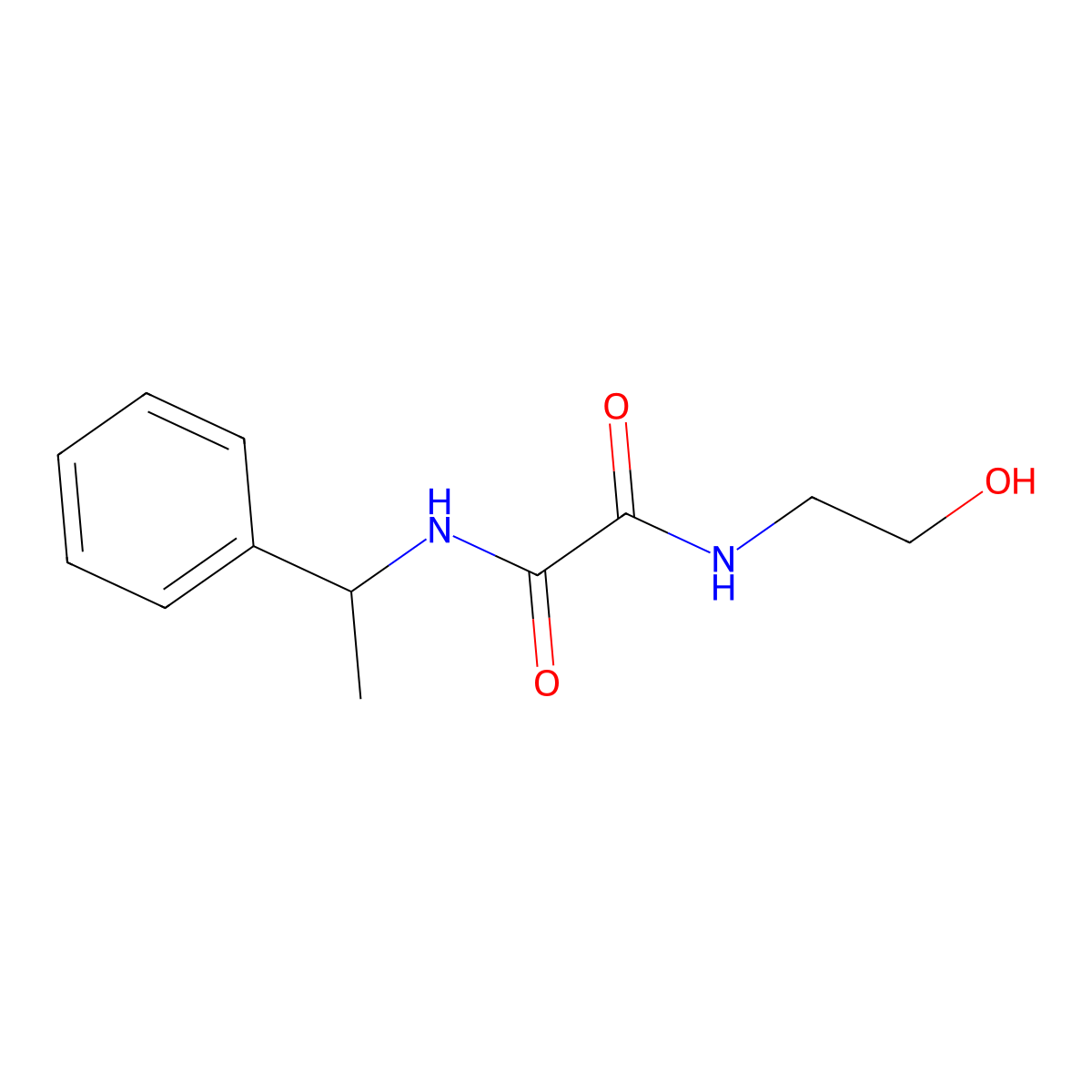 N1-(2-hydroxyethyl)-N2-(1-phenylethyl)oxalamide molecular structure, CAS 339204-35-2