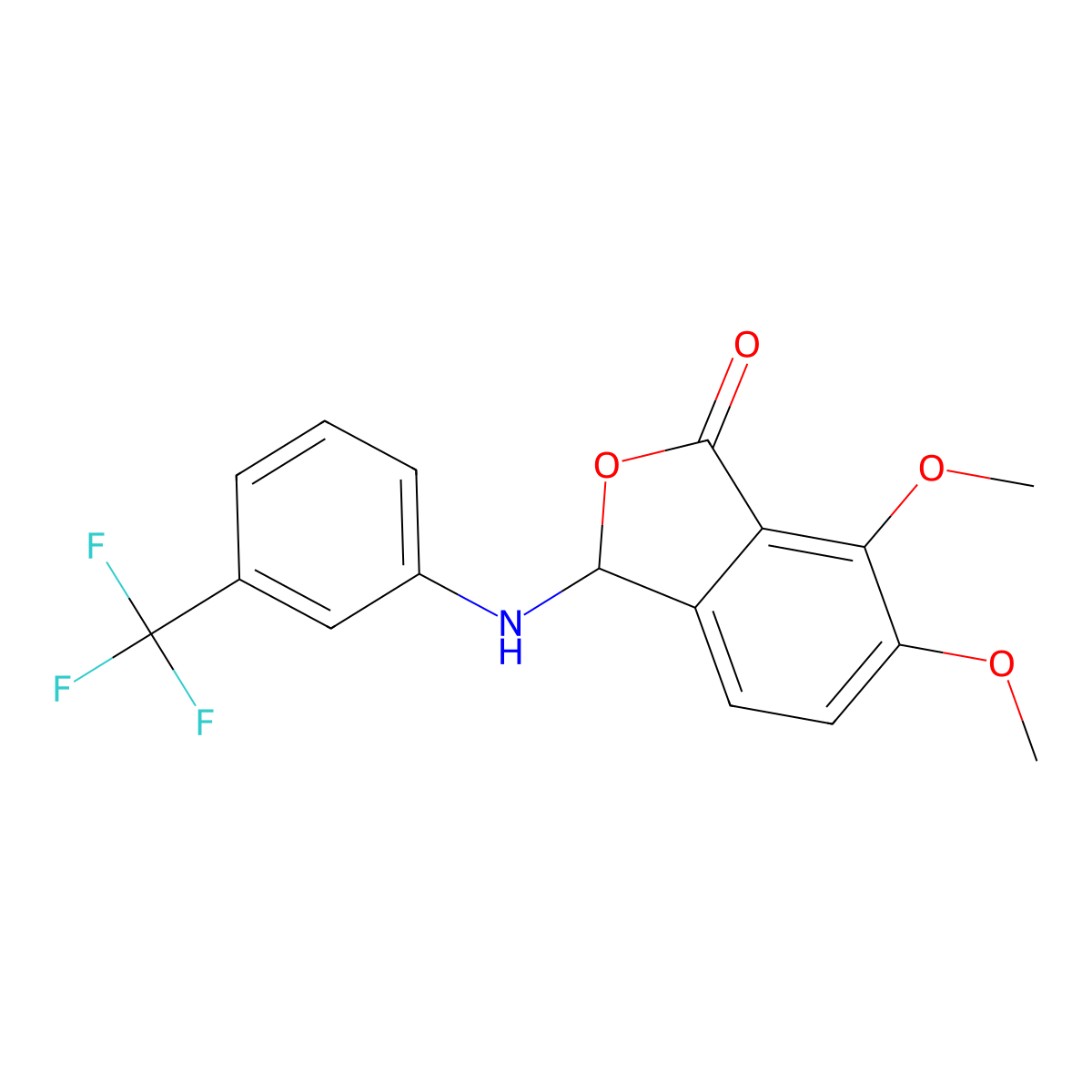 6,7-dimethoxy-3-{[3-(trifluoromethyl)phenyl]amino}-2-benzofuran-1(3H)-one molecular structure, CAS 339205-75-3