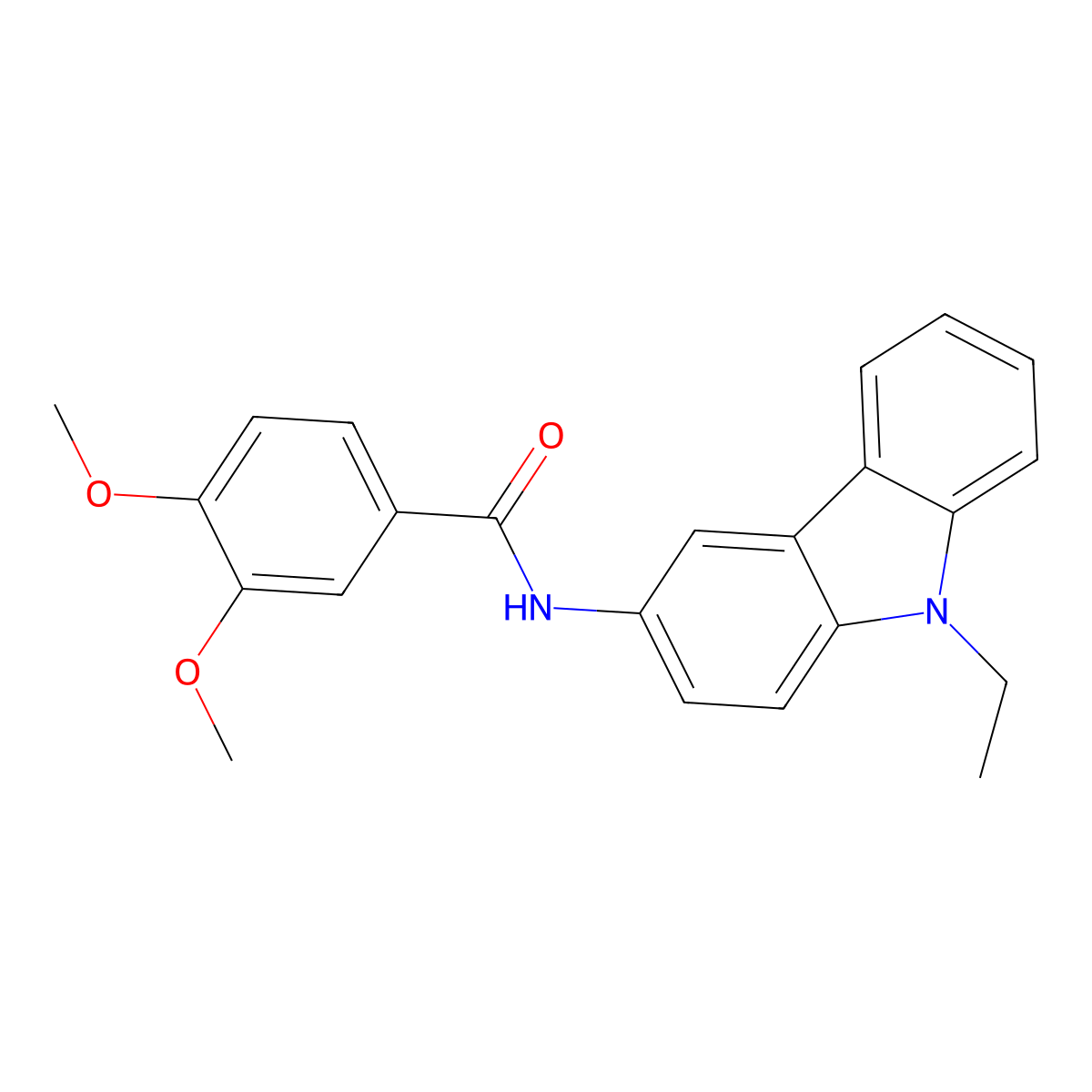 N-(9-ethylcarbazol-3-yl)-3,4-dimethoxybenzamide molecular structure, CAS 339207-00-0