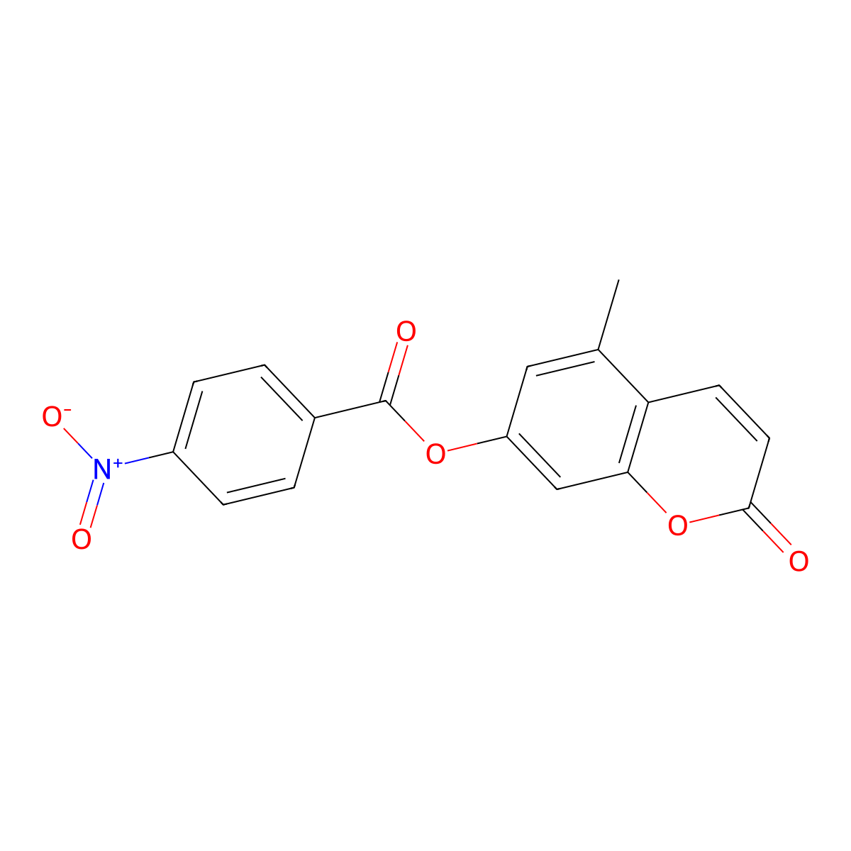 5-methyl-2-oxo-2H-chromen-7-yl 4-nitrobenzoate molecular structure, CAS 339207-49-7