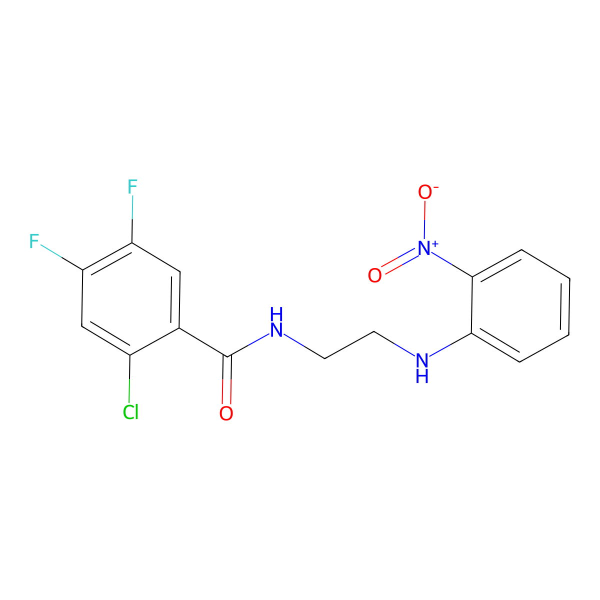 2-Chloro-4,5-difluoro-N-[2-(2-nitroanilino)ethyl]benzamide molecular structure, CAS 339208-21-8
