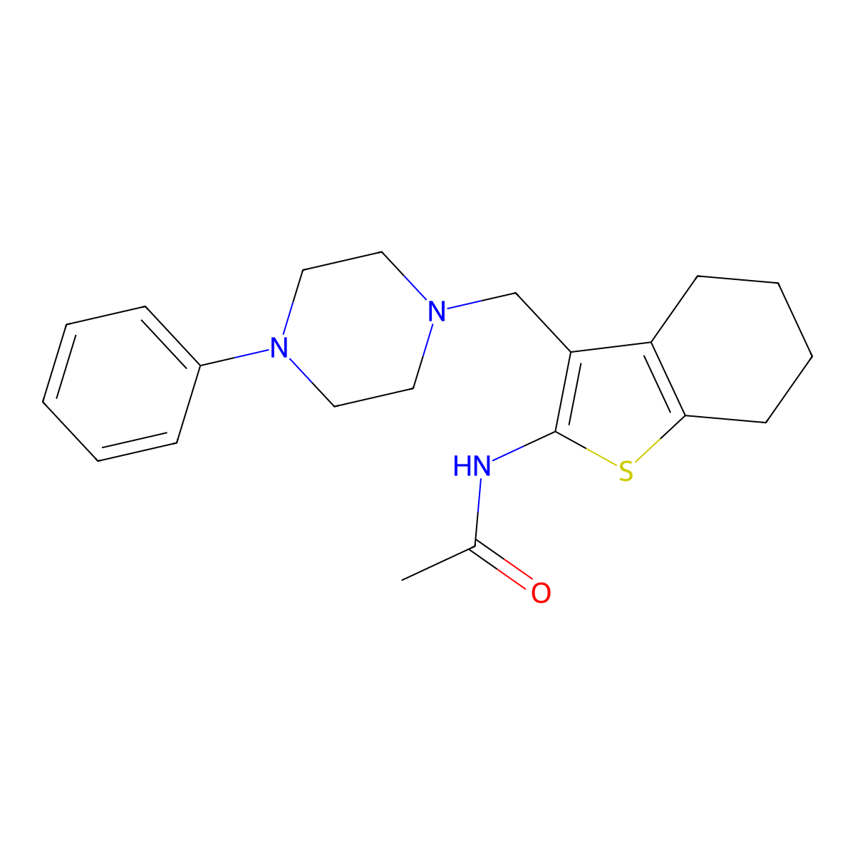 N-{3-[(4-phenylpiperazin-1-yl)methyl]-4,5,6,7-tetrahydro-1-benzothiophen-2-yl}acetamide molecular structure, CAS 339208-24-1