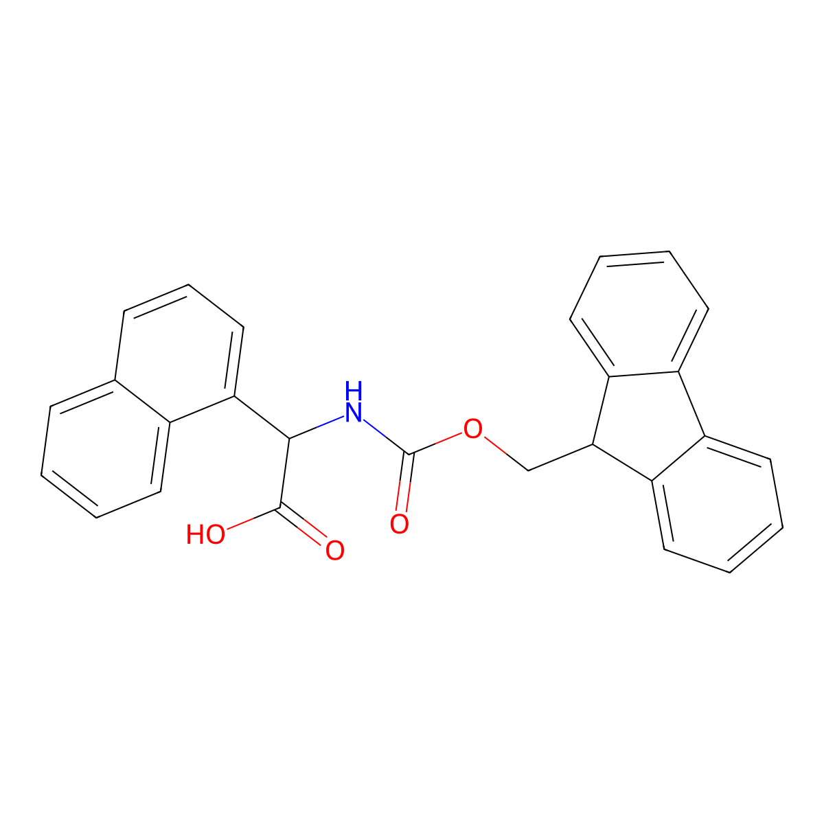 [(9H-Fluoren-9-ylmethoxycarbonylamino)]-naphthalen-1-yl-acetic acid molecular structure, CAS 339208-92-3