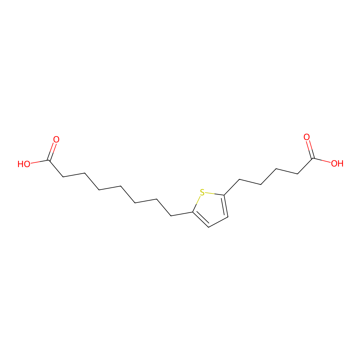 8-(5-(4-Carboxybutyl)thiophen-2-yl)octanoic acid molecular structure, CAS 339218-68-7