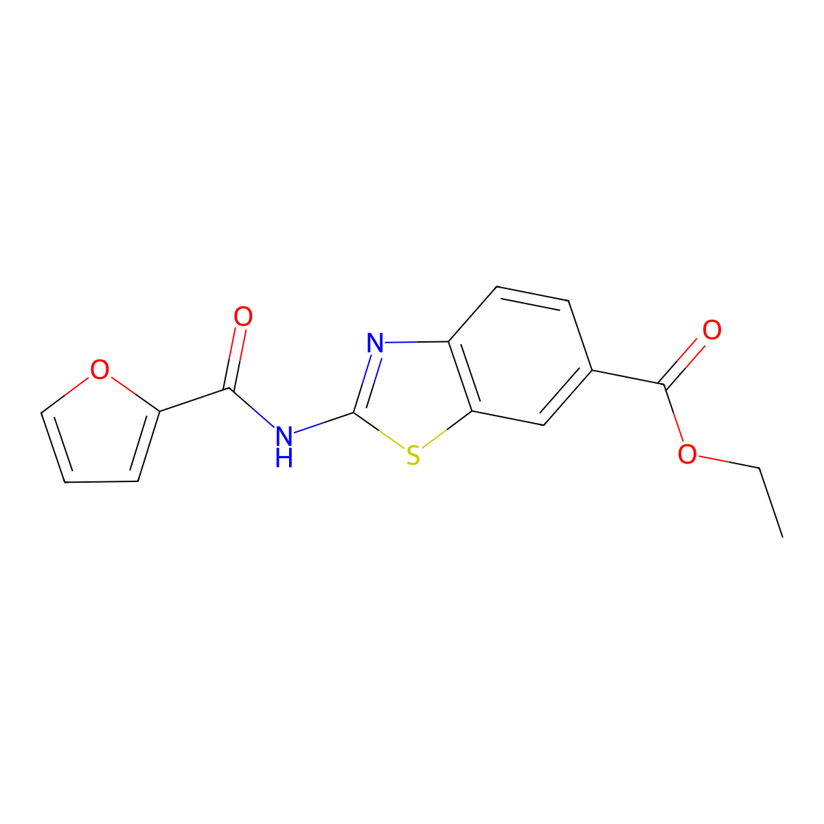 2-[(Furan-2-carbonyl)-amino]-benzothiazole-6-carboxylic acid ethyl ester molecular structure, CAS 339219-85-1