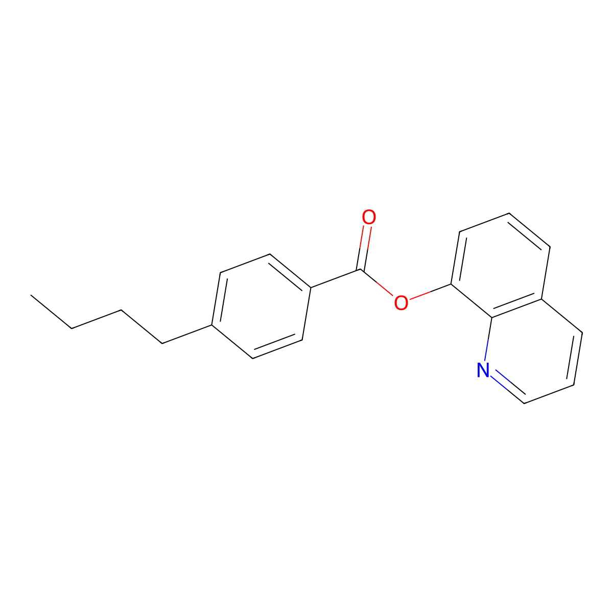 Quinolin-8-yl 4-butylbenzoate molecular structure, CAS 339220-88-1