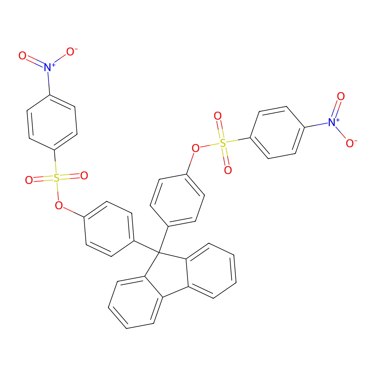 [4-[9-[4-(4-Nitrophenyl)sulfonyloxyphenyl]fluoren-9-yl]phenyl] 4-nitrobenzenesulfonate molecular structure, CAS 339224-22-5