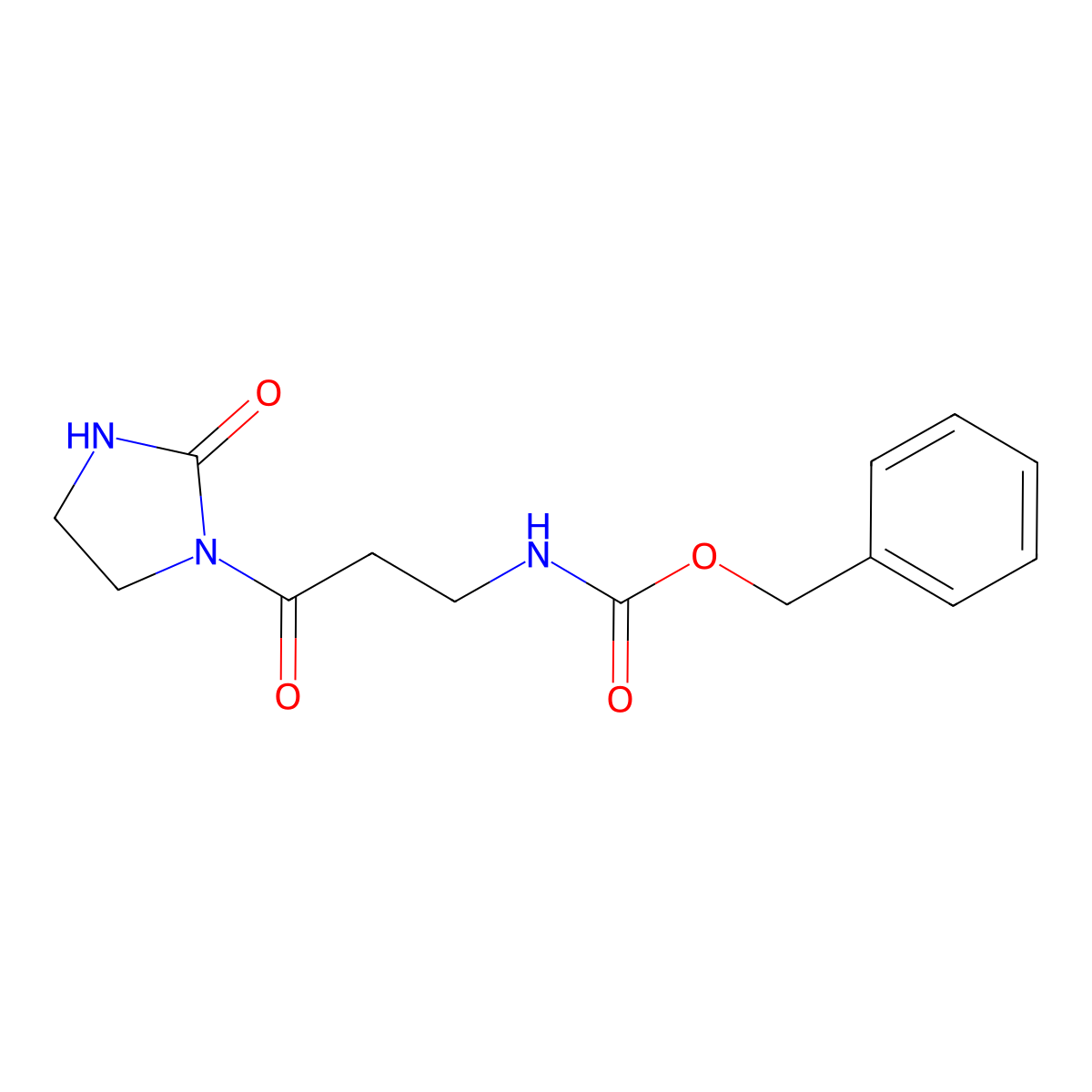 Benzyl (3-oxo-3-(2-oxoimidazolidin-1-yl)propyl)carbamate molecular structure, CAS 339224-49-6