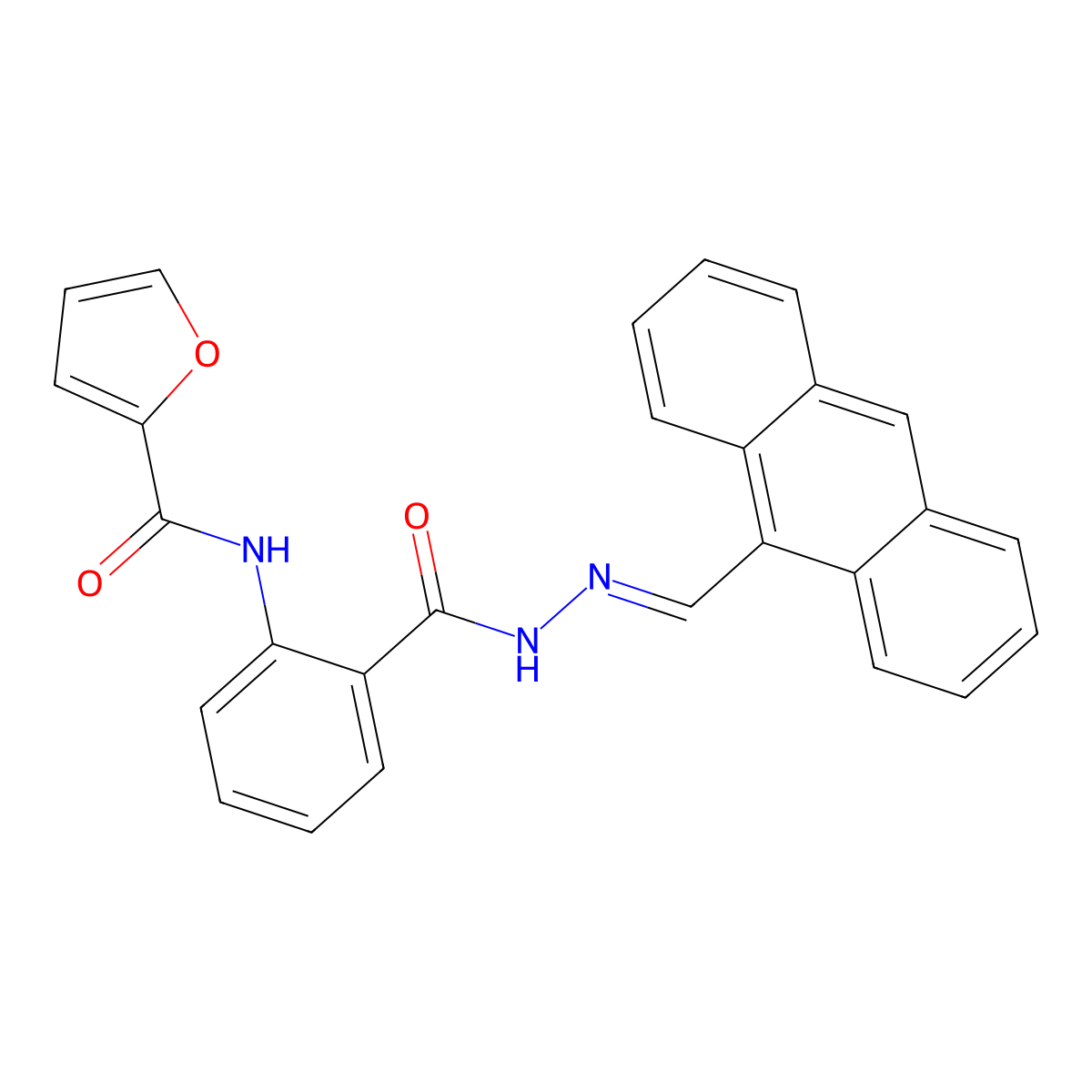 N-(2-(2-(Anthracen-9-ylmethylene)hydrazine-1-carbonyl)phenyl)furan-2-carboxamide molecular structure, CAS 339229-08-2