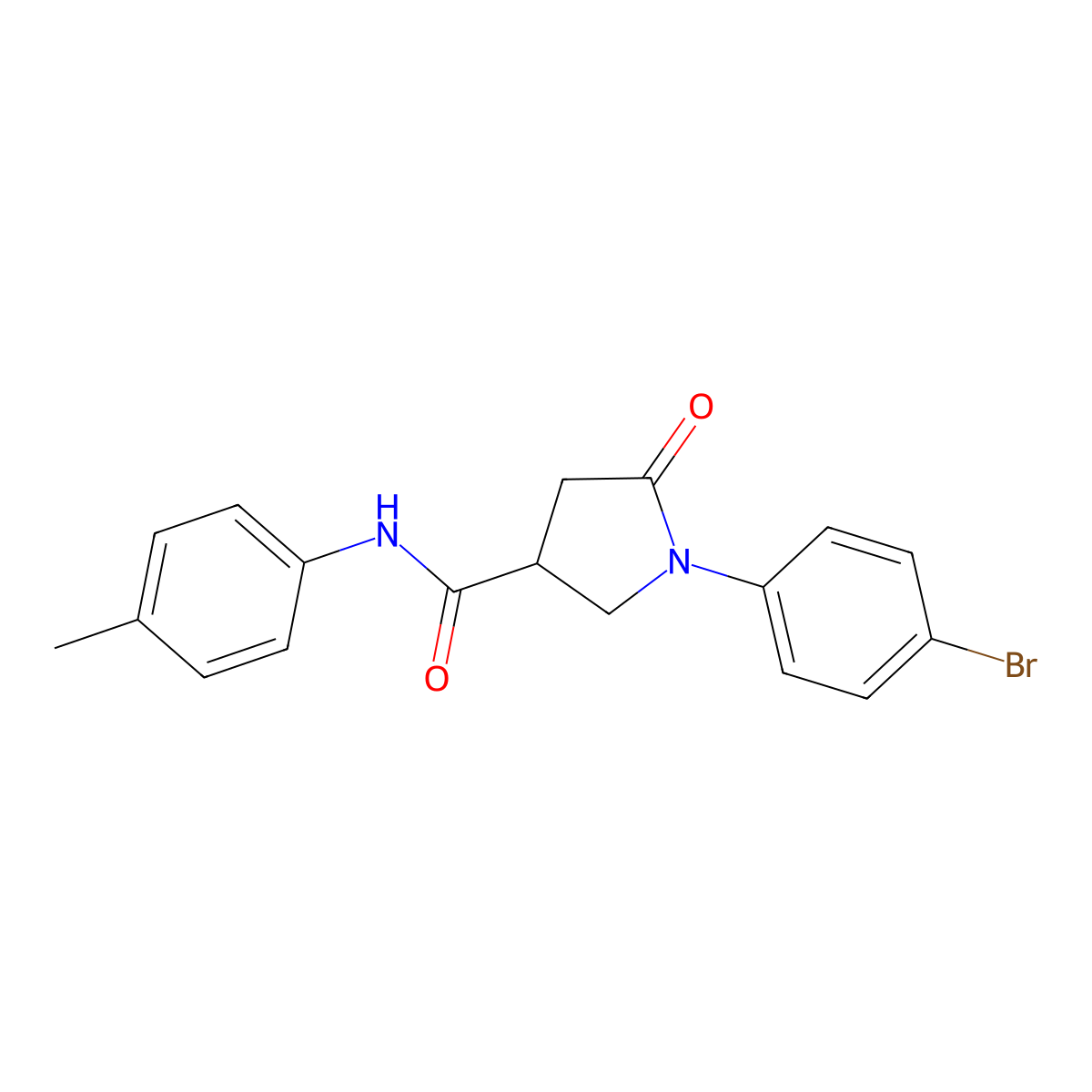 1-(4-bromophenyl)-N-(4-methylphenyl)-5-oxopyrrolidine-3-carboxamide molecular structure, CAS 339230-19-2