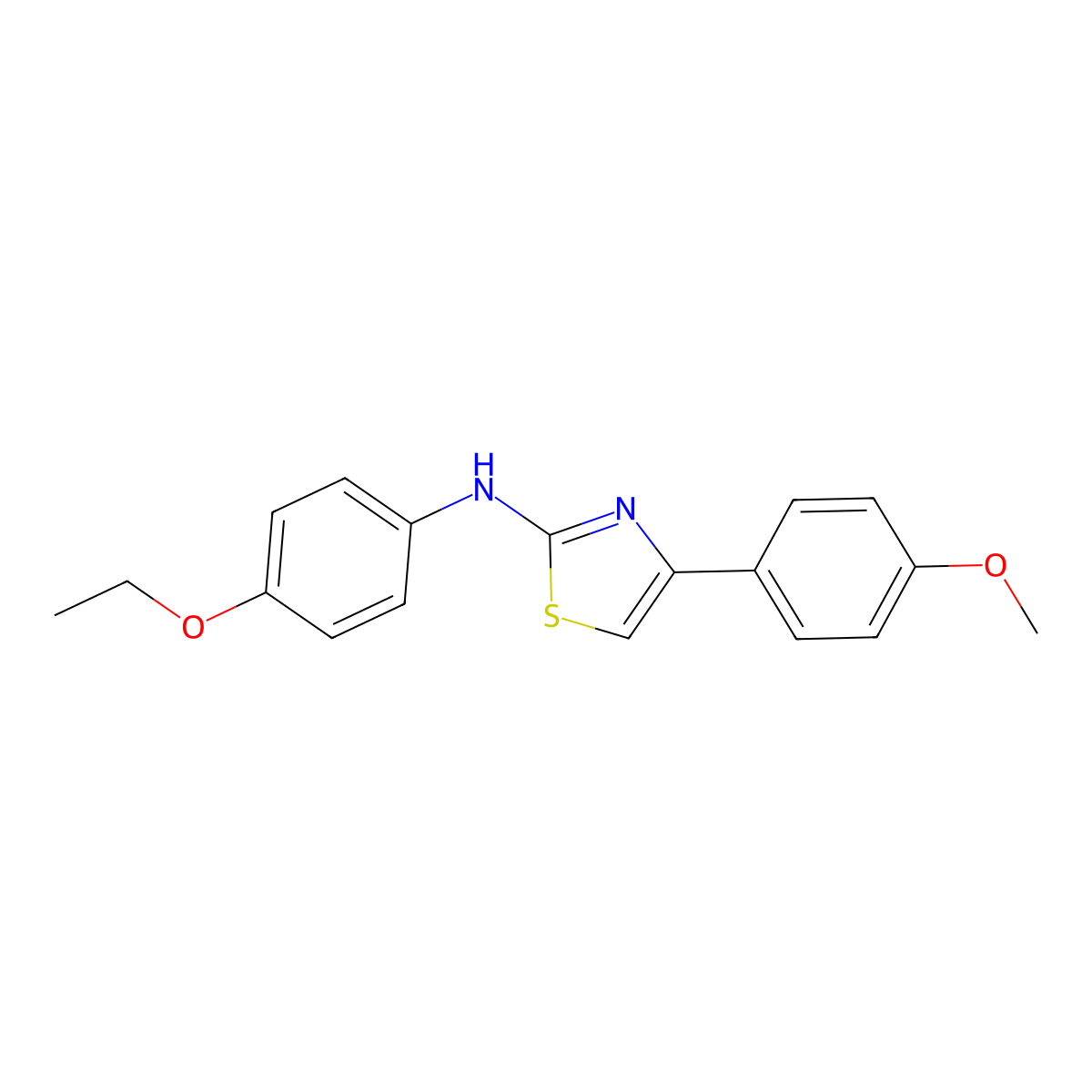 N-(4-ethoxyphenyl)-4-(4-methoxyphenyl)-1,3-thiazol-2-amine molecular structure, CAS 339231-30-0