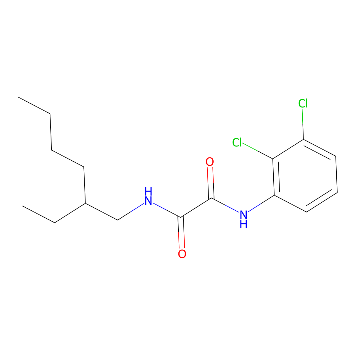 N'-(2,3-dichlorophenyl)-N-(2-ethylhexyl)oxamide molecular structure, CAS 339232-05-2