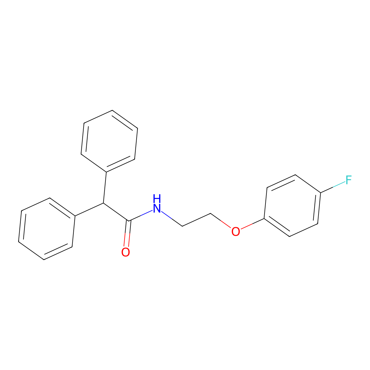 N-[2-(4-fluorophenoxy)ethyl]-2,2-diphenylacetamide molecular structure, CAS 339232-36-9