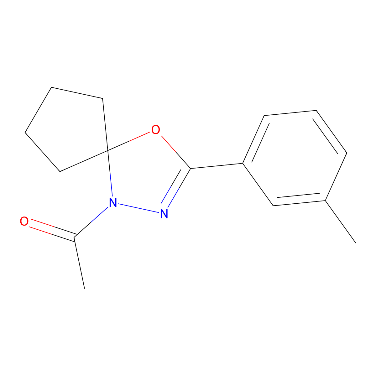 1-[3-(3-Methylphenyl)-4-oxa-1,2-diazaspiro[4.4]non-2-en-1-yl]ethanone molecular structure, CAS 339234-27-4