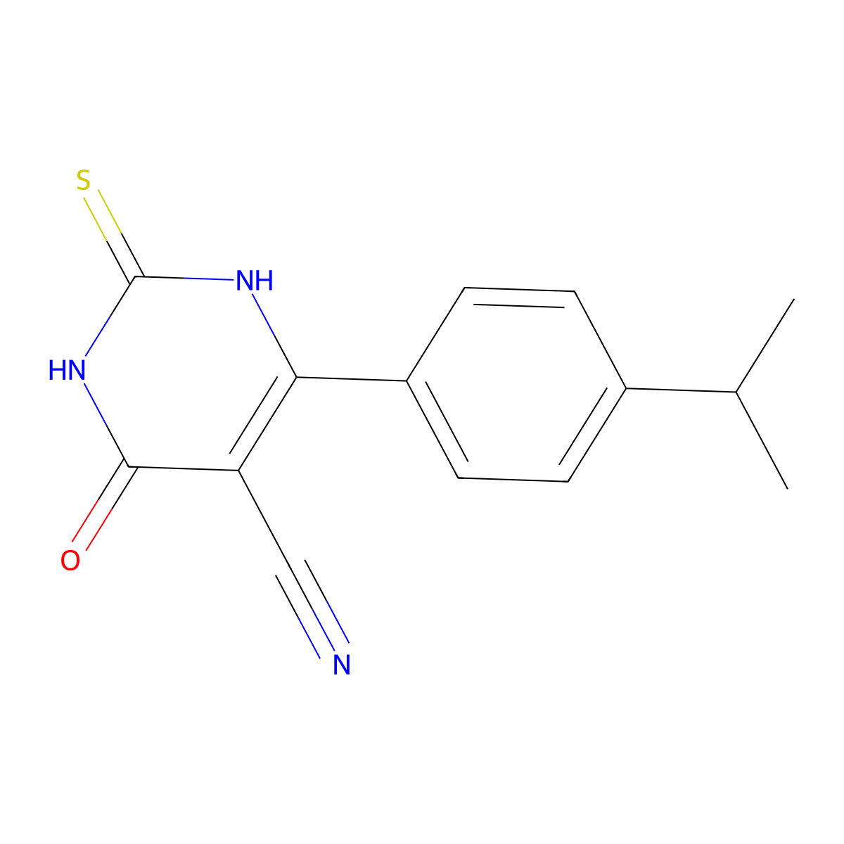 6-(4-Isopropylphenyl)-4-oxo-2-thioxo-1,2,3,4-tetrahydropyrimidine-5-carbonitrile molecular structure, CAS 339235-45-9