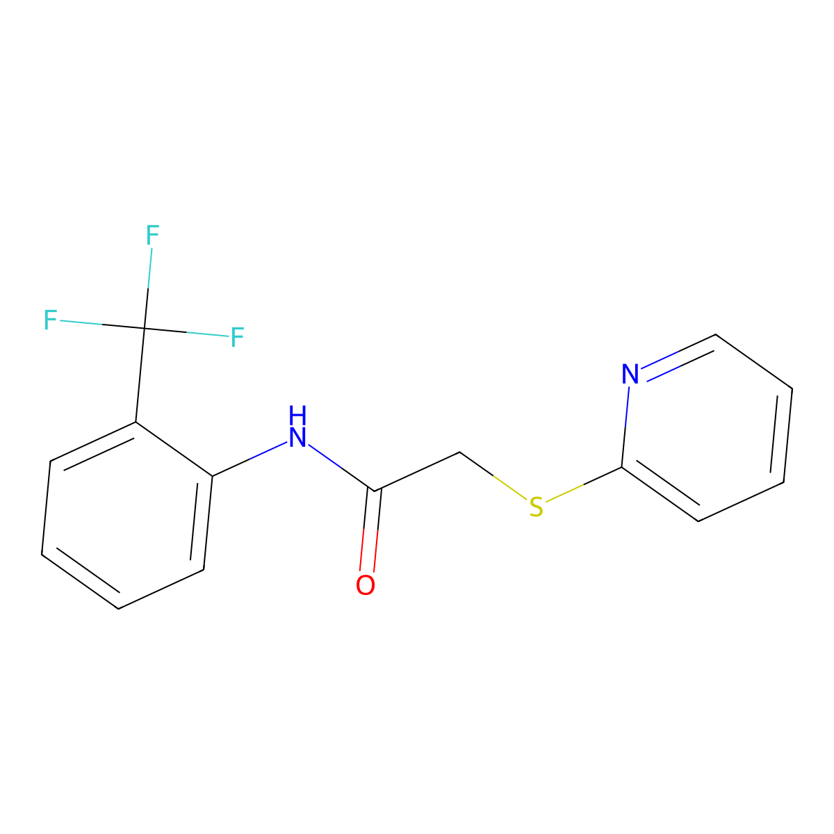 2-pyridin-2-ylsulfanyl-N-[2-(trifluoromethyl)phenyl]acetamide molecular structure, CAS 339235-52-8