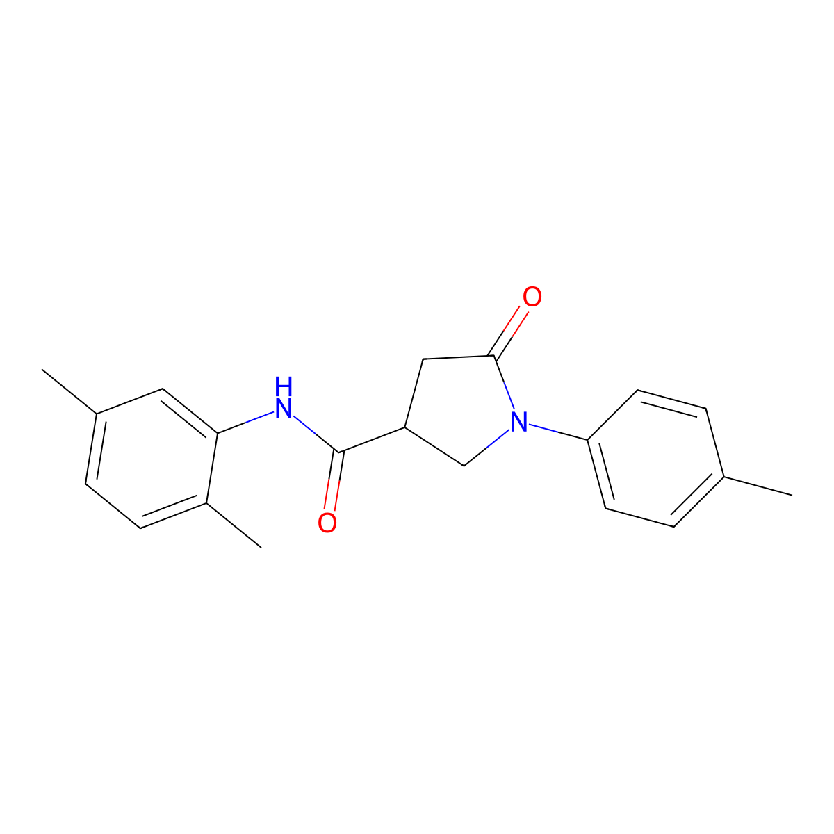 N-(2,5-dimethylphenyl)-1-(4-methylphenyl)-5-oxopyrrolidine-3-carboxamide molecular structure, CAS 339239-53-1