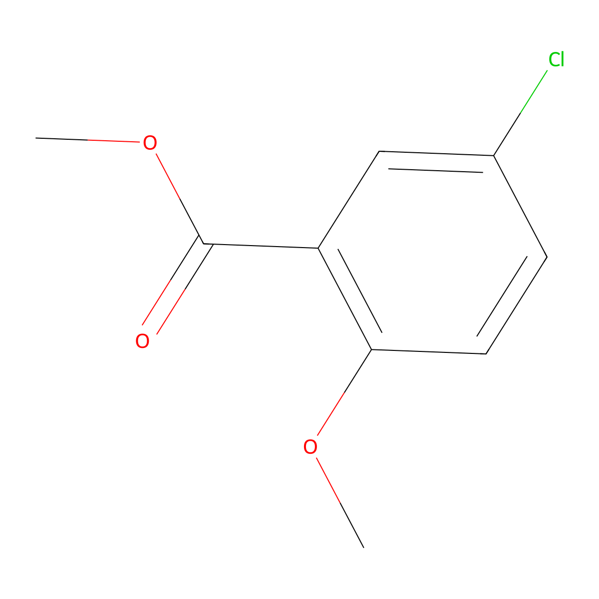 Methyl 5-chloro-2-methoxybenzoate molecular structure, CAS 33924-48-0