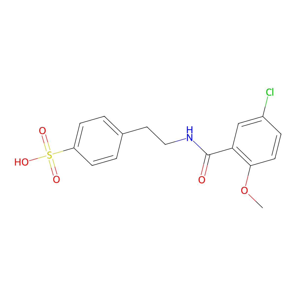 p-[2-[(5-Chloro-2-methoxybenzoyl)amino]ethyl]benzenesulfonic Acid molecular structure, CAS 33924-53-7