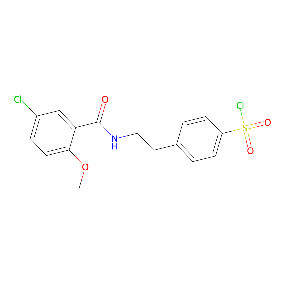 4-(2-((5-Chloro-2-methoxyphenyl)formamido)ethyl)benzene-1-sulfonyl chloride molecular structure, CAS 33924-54-8
