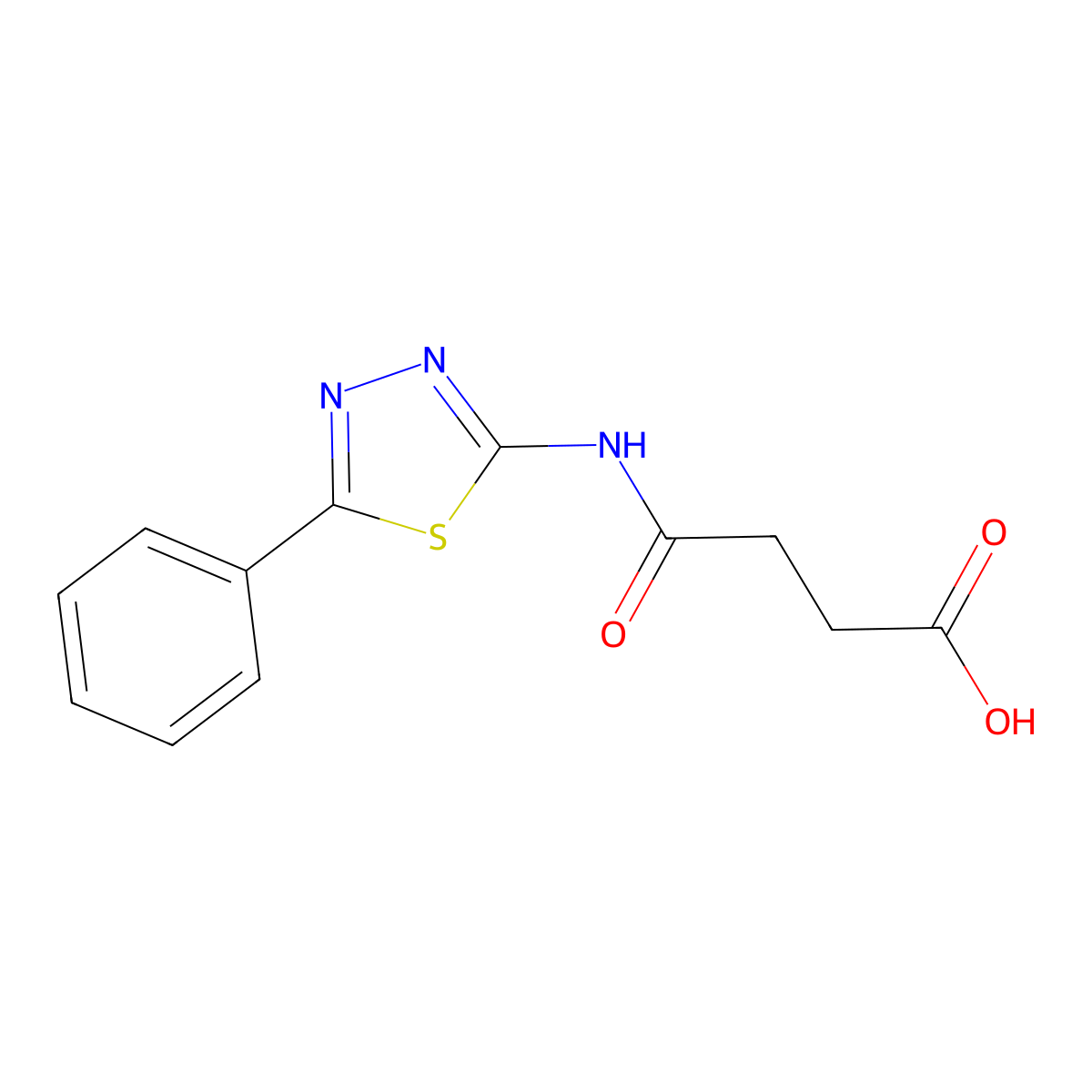 4-Oxo-4-((5-phenyl-1,3,4-thiadiazol-2-YL)amino)butanoic acid molecular structure, CAS 339240-01-6