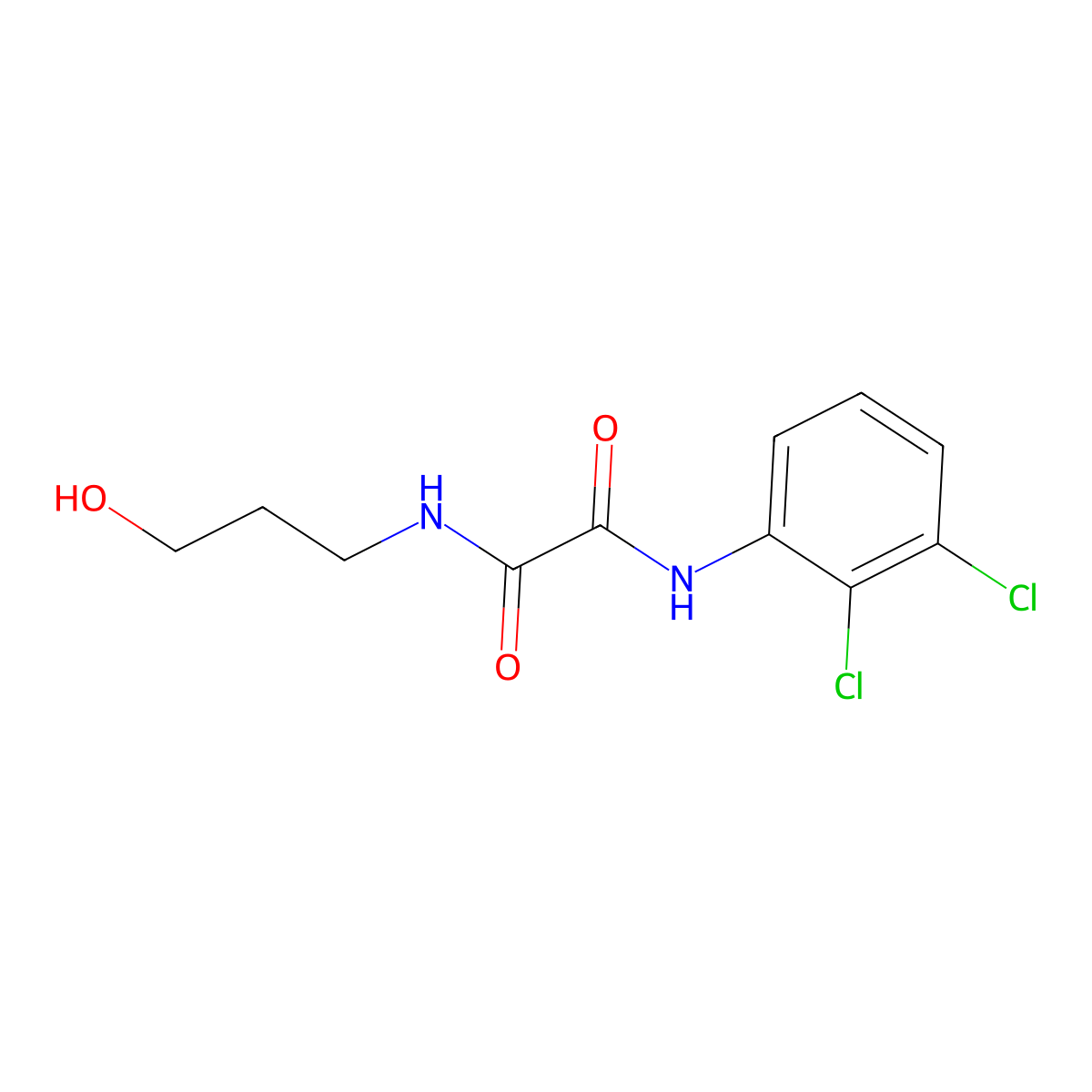 N'-(2,3-dichlorophenyl)-N-(3-hydroxypropyl)oxamide molecular structure, CAS 339240-30-1