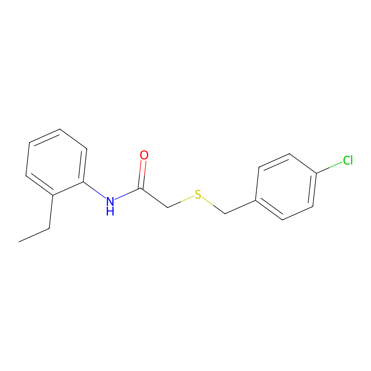 2-[(4-chlorophenyl)methylsulfanyl]-N-(2-ethylphenyl)acetamide molecular structure, CAS 339241-61-1