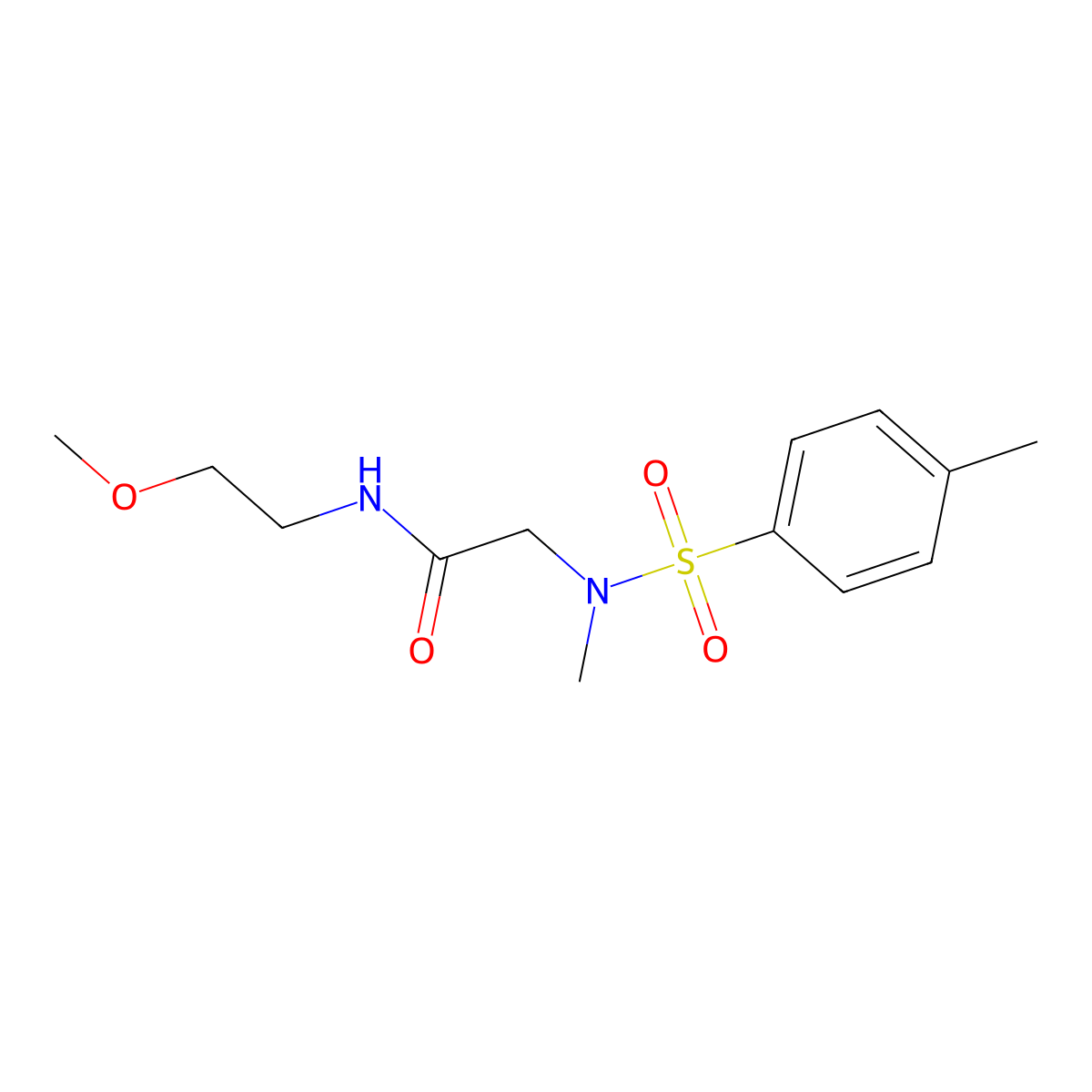 N-(2-methoxyethyl)-2-[methyl-(4-methylphenyl)sulfonylamino]acetamide molecular structure, CAS 339241-85-9