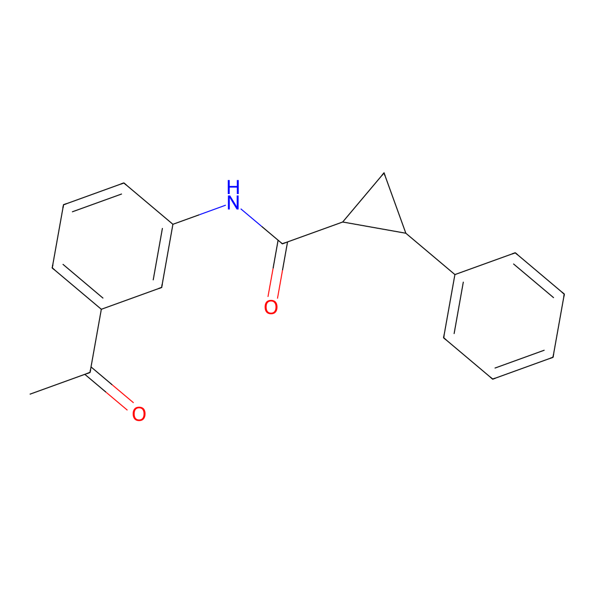 N-(3-acetylphenyl)-2-phenylcyclopropanecarboxamide molecular structure, CAS 339243-04-8