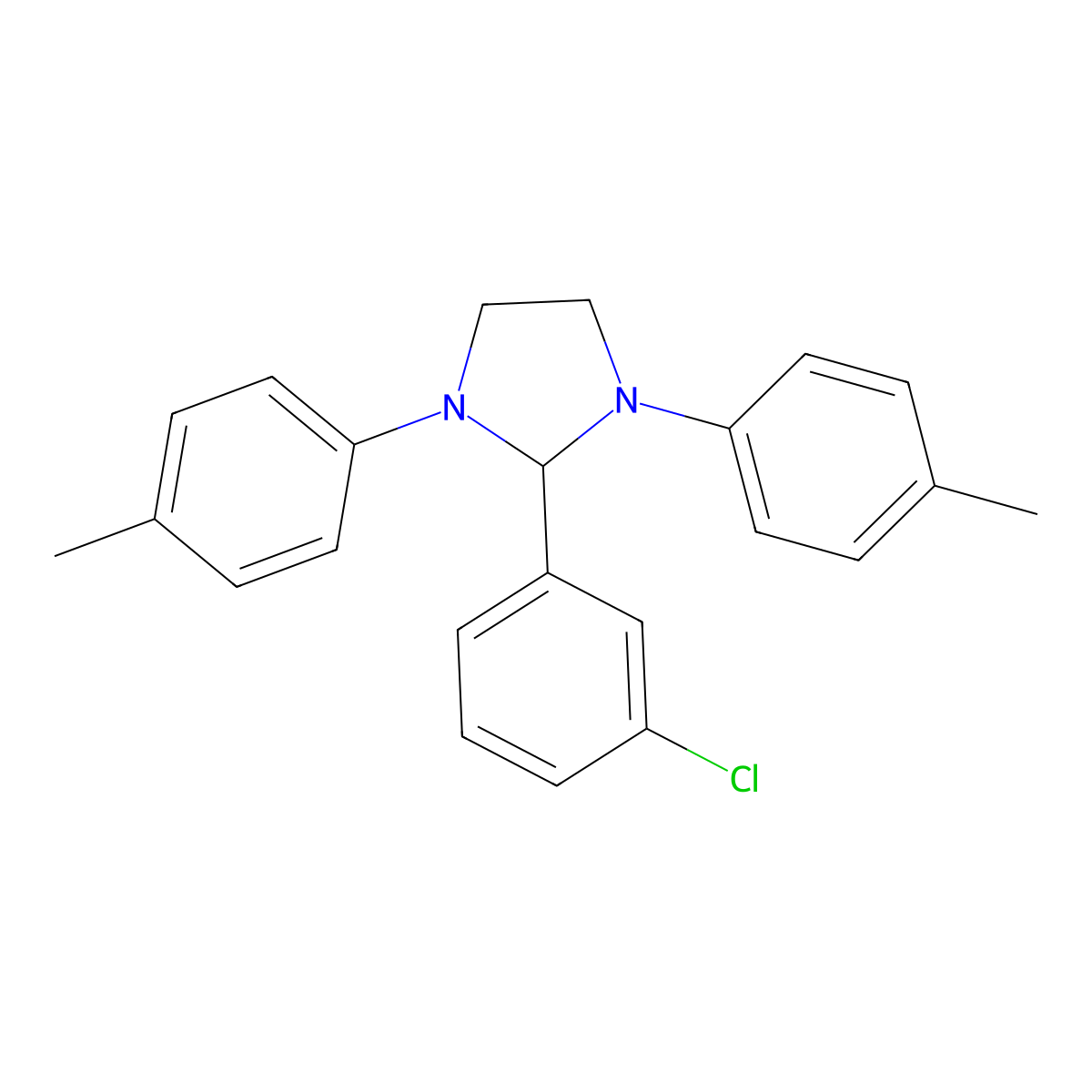 2-(3-Chlorophenyl)-1,3-bis(4-methylphenyl)imidazolidine molecular structure, CAS 339244-00-7