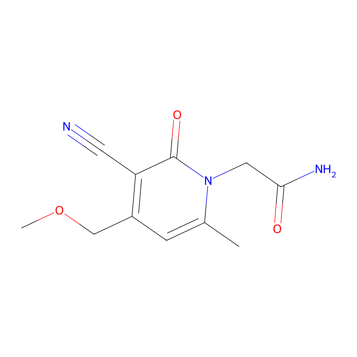 2-[3-cyano-4-(methoxymethyl)-6-methyl-2-oxopyridin-1(2H)-yl]acetamide molecular structure, CAS 339247-86-8