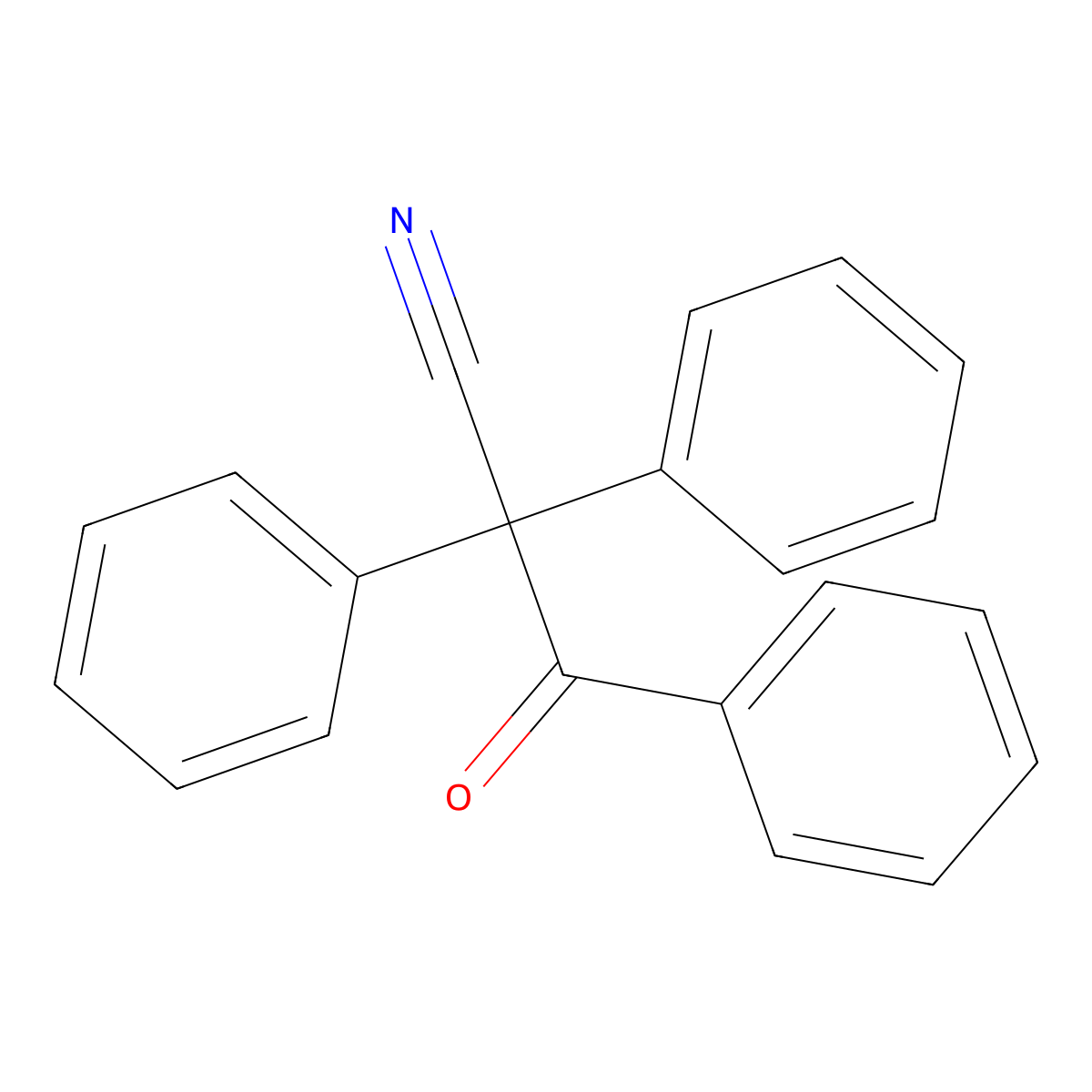 3-Oxo-2,2,3-triphenylpropanenitrile molecular structure, CAS 33925-53-0