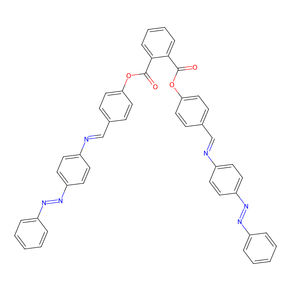 bis{4-[(E)-({4-[(E)-phenyldiazenyl]phenyl}imino)methyl]phenyl} benzene-1,2-dicarboxylate molecular structure, CAS 339250-22-5