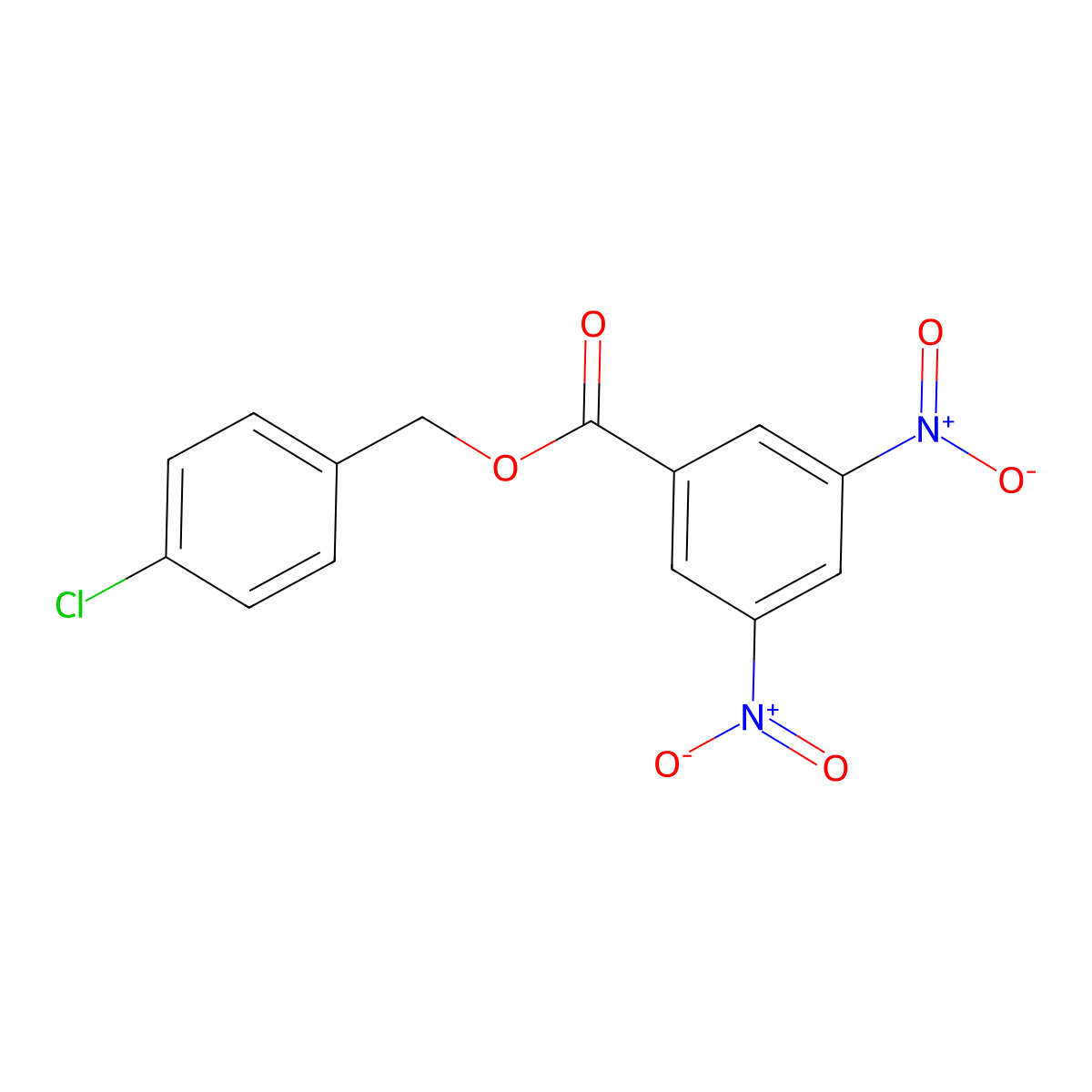 4-Chlorobenzyl 3,5-dinitrobenzoate molecular structure, CAS 339250-52-1