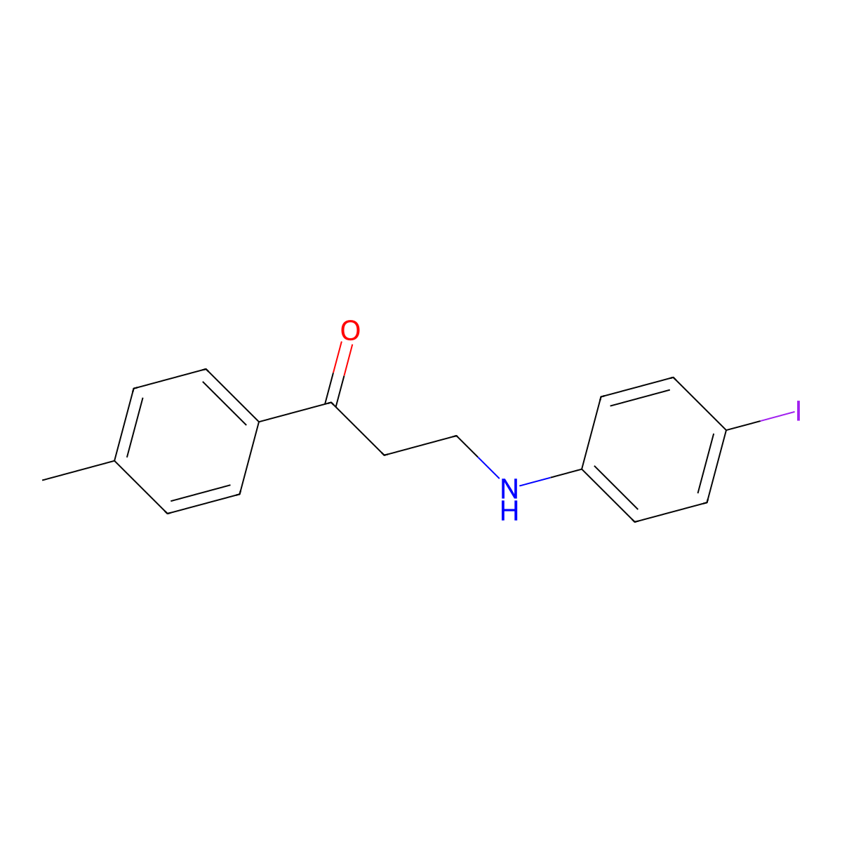 3-(4-Iodoanilino)-1-(4-methylphenyl)-1-propanone molecular structure, CAS 339251-47-7