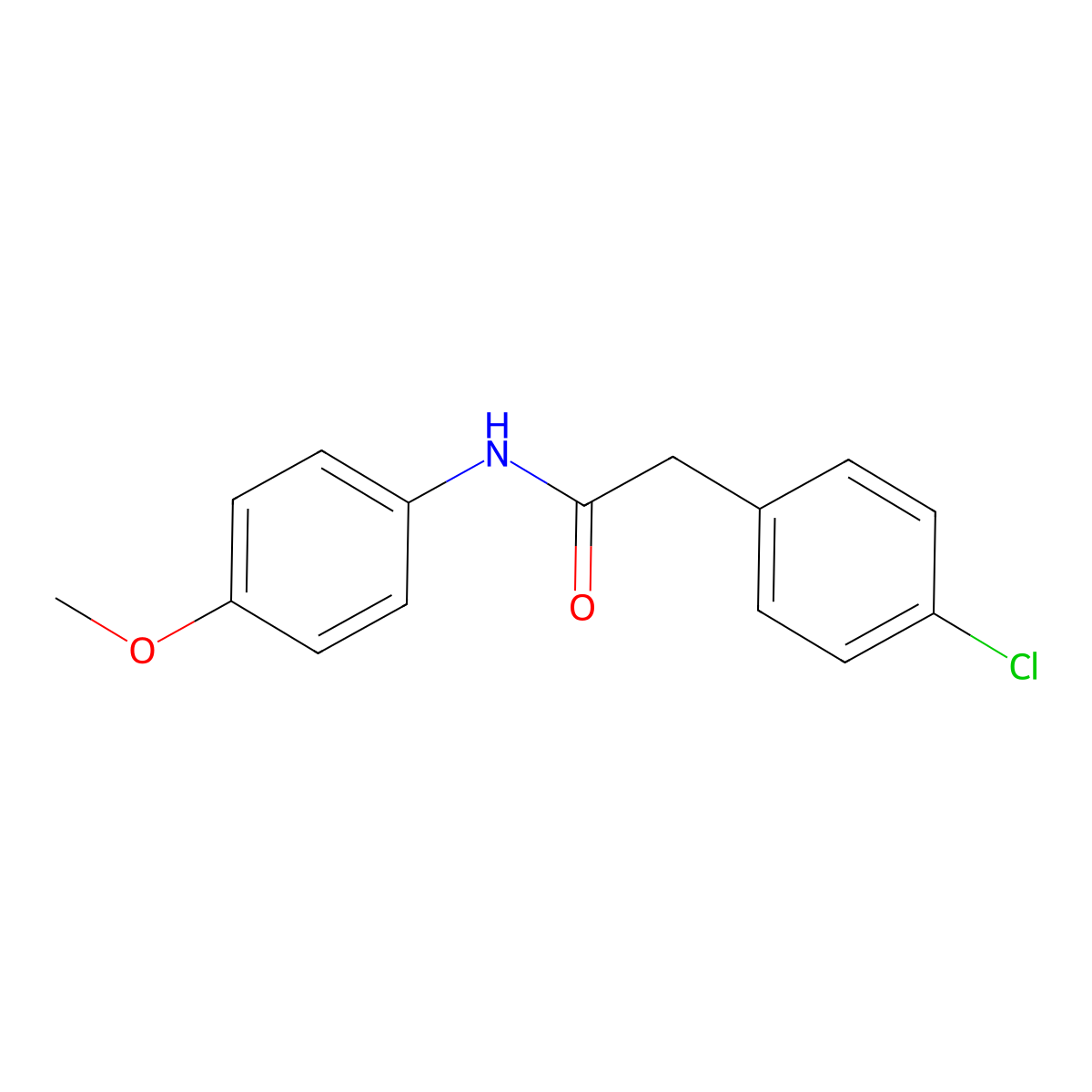 2-(4-chlorophenyl)-N-(4-methoxyphenyl)acetamide molecular structure, CAS 339251-61-5