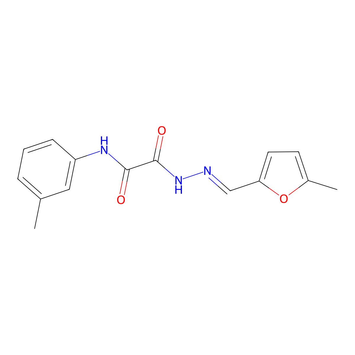 2-[(3-Methylphenyl)amino]-2-oxoacetic acid 2-[(5-methyl-2-furanyl)methylene]hydrazide molecular structure, CAS 339253-96-2
