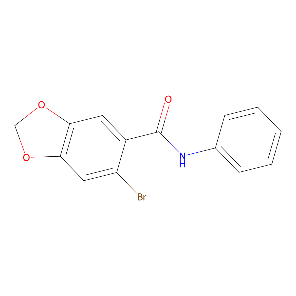 6-bromo-N-phenyl-1,3-benzodioxole-5-carboxamide molecular structure, CAS 339267-17-3