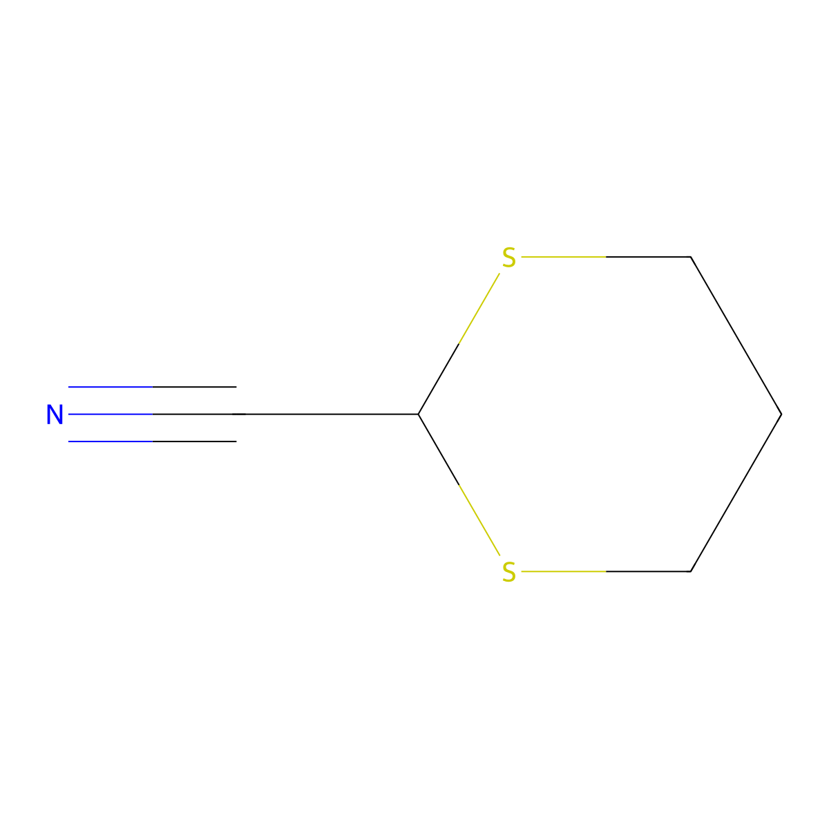 1,3-Dithiane-2-carbonitrile molecular structure, CAS 33927-42-3