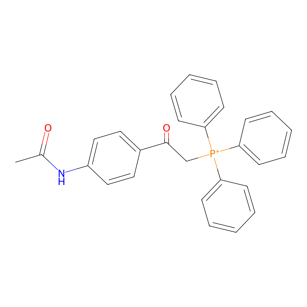 {2-[4-(Acetylamino)phenyl]-2-oxoethyl}(triphenyl)phosphonium molecular structure, CAS 339273-85-7