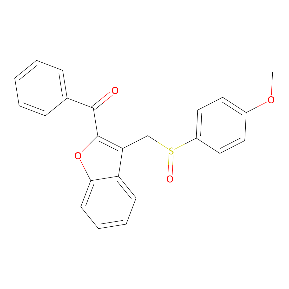 (3-{[(4-Methoxyphenyl)sulfinyl]methyl}-1-benzofuran-2-yl)(phenyl)methanone molecular structure, CAS 339275-70-6