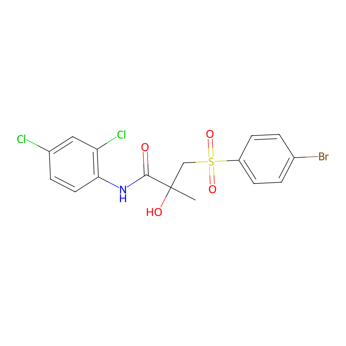 3-[(4-bromophenyl)sulfonyl]-N-(2,4-dichlorophenyl)-2-hydroxy-2-methylpropanamide molecular structure, CAS 339275-78-4
