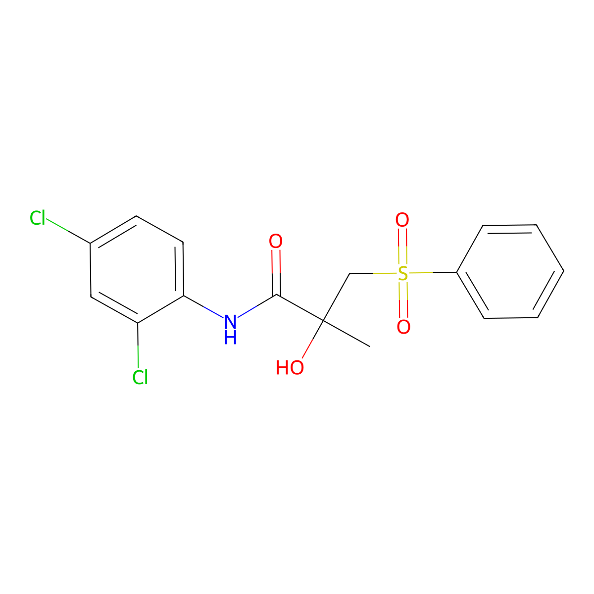 3-(benzenesulfonyl)-N-(2,4-dichlorophenyl)-2-hydroxy-2-methylpropanamide molecular structure, CAS 339275-79-5
