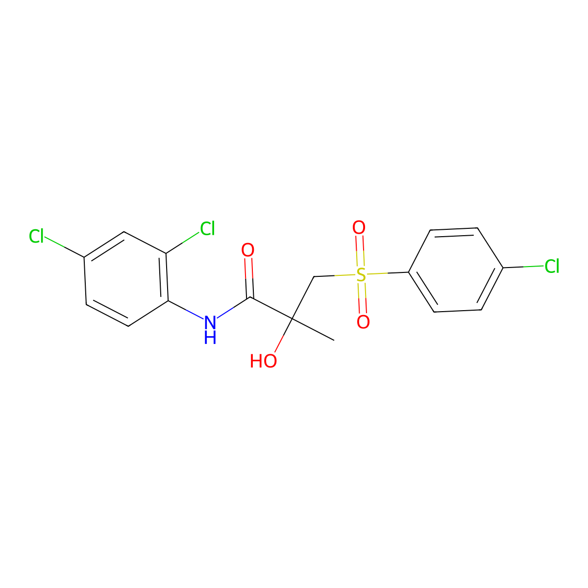 3-[(4-chlorophenyl)sulfonyl]-N-(2,4-dichlorophenyl)-2-hydroxy-2-methylpropanamide molecular structure, CAS 339275-80-8